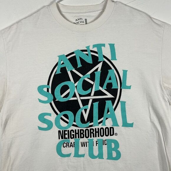 🔥 ANTI SOCIAL SOCIAL CLUB X NEIGHBORHOOD WHITE 'FILTH FURY' T-SHIRT Sz XL - EUC - Picture 3 of 8